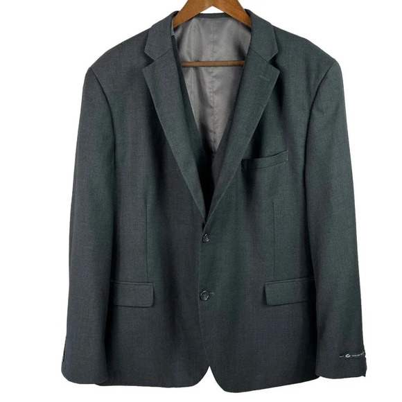 Caravelli Slim Blazer Men's Size 46S Suit Jacket 2 Button w/ Matching Vest Grey - Picture 4 of 16
